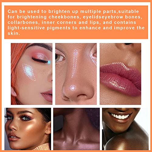 Shimmer Highlighter Highlight Makeup Contour Palette,evpct White Gold