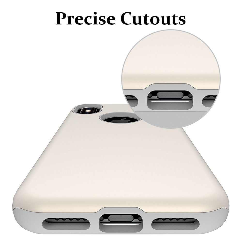 iPhone X Case, MagicSky Slim Corner Protection Shock Absorption Hybrid Dual Layer Armor Defender Protective Case Cover for Apple iPhoneX - Gold