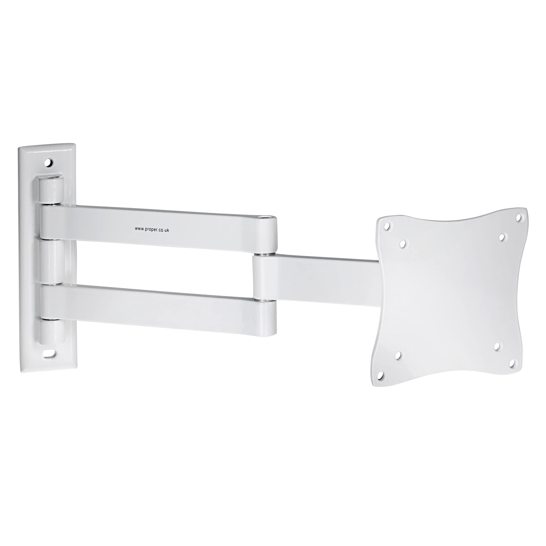 ProperAV White TV Wall Bracket for 13’’ 19’’ 22’’ 23’’ 24’’ 28’’ Tilt 70° VESA Max 100x100