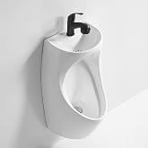 Juyphexlon Urinals for Men Spill Proof with Retractable Faucet Wall Mounted Commercial Men Urinals with Built-in Sink Ceramic Urinals Hand Washing Function 2-in-1 Space Saving for Bathroom Restroom