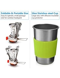 Odoland Camping Cookware Stock mosquetón soporte t