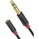 J&amp;D 3.5mm to 1/4 Headphone Adapter Cable, Gold Plated Audiowave Series 3.5mm 1/8 inch Female TRS to 6.35mm 1/4 inch Male TRS Stereo Audio Cable for Mixer Guitar Piano Amplifier Speaker, 9FT
