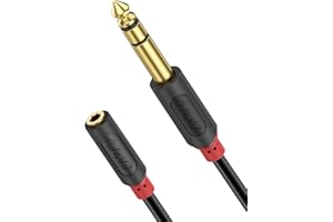 J&D 3.5mm to 1/4 Headphone Adapter Cable, Gold Plated Audiowave Series 3.5mm 1/8 inch Female TRS to 6.35mm 1/4 inch Male TRS Stereo Audio Cable for Mixer Guitar Piano Amplifier Speaker, 3FT