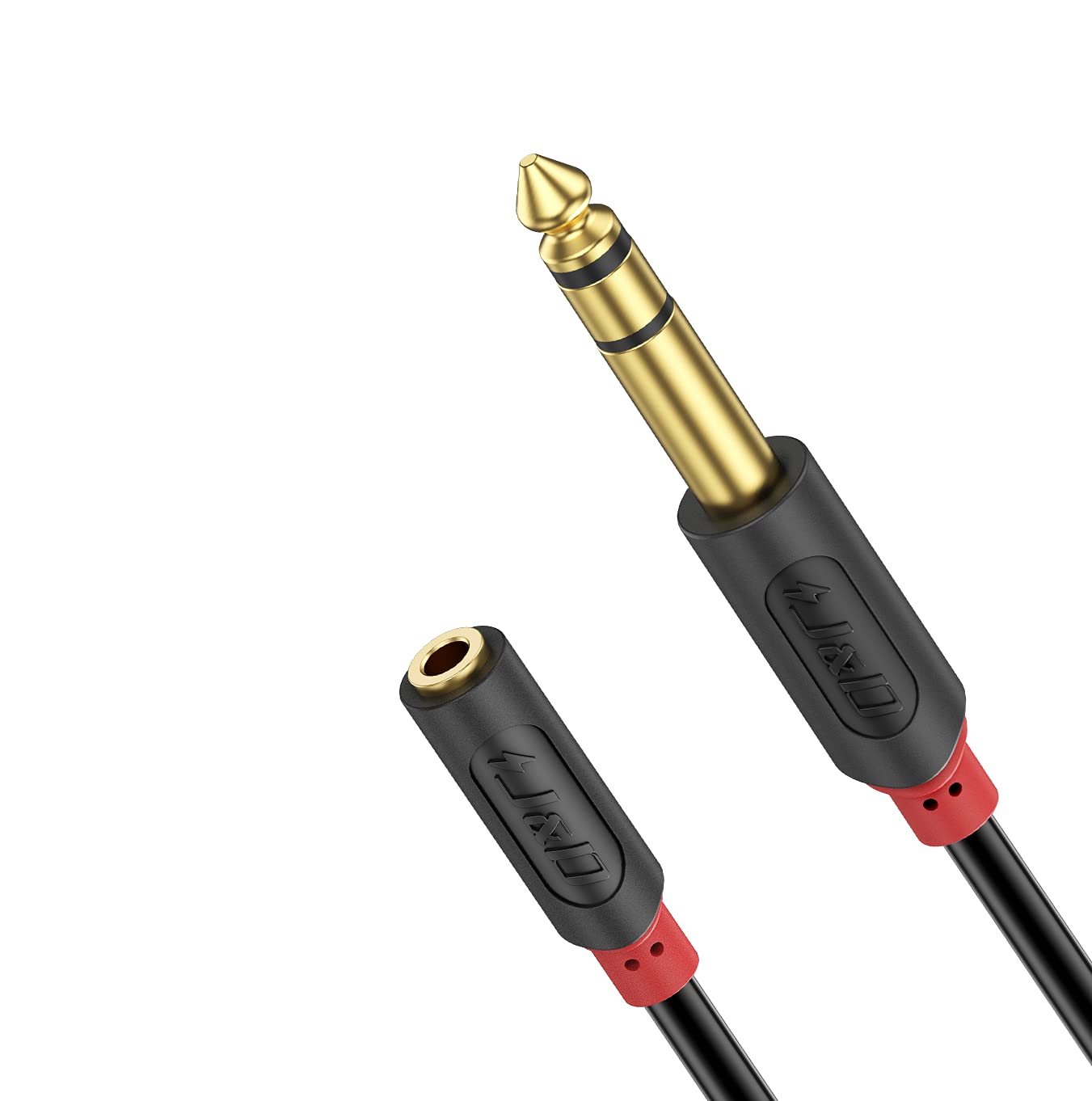 J&D 3.5mm to 1/4 Headphone Adapter Cable, Gold Plated Audiowave Series 3.5mm 1/8 inch Female TRS to 6.35mm 1/4 inch Male TRS Stereo Audio Cable for Mixer Guitar Piano Amplifier Speaker, 1.8 meter