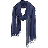Jeelow Cotton Feel Scarf Everyday Classic Shawl Wrap Soft Lightweight Light Travel Scarves Wraps For Men Women