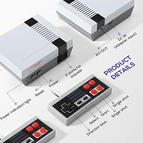 hengjieshangmao Retro Game Console, AV Output Console Built-in Hundreds of Classic Video Games(1Pc)