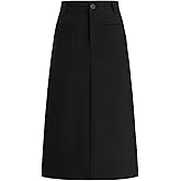 CIDER Elegant Midi Skirt for Women Versatile High Waist Office Casual Workwear Skirts