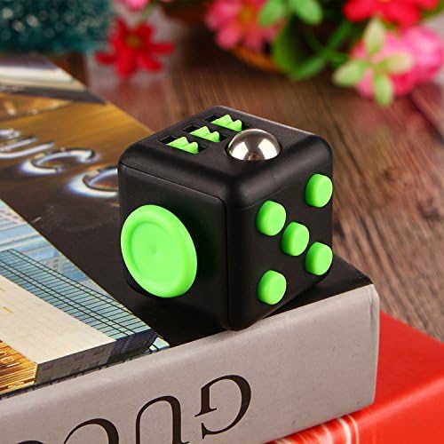 Topstone Fidget Cube Anxiety Attention Toy Relieves Stress And Anxiety And Relax for Children and Adults (Black+Green)