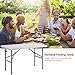 Romatlink Collapsible Folding Rectangle Table, Portable and Adjustable Height Desk Use for Backyard, Party, Indoor or Outdoor Activities, White-New