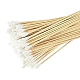Cotton Tip (Pack of 4/Total 400 pcs) Swabs Long, Cotton Swabs with Wooden Handles, Cleaning Single-Tipped Cosmetic Tool Makeup Removal Wound Care Cotton Buds