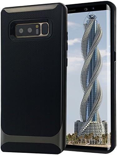 Galaxy Note 8 Case, Dual Layer 2 in 1 Hybrid Case Heavy Duty Slim Ultra Soft TPU + Hard PC Shock Absorbent Scratch Resistance Best Protective Phone Case Cover for Note 8 (2017 Release) (Gray)