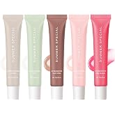 5 PCS Summer Special Lip Butter Hydration Lip Gloss with Shea Butter &amp; Olive Oil Soothes Dry Lips and Lip Care Lip Balm with Natural Tint &amp; Gloss Effect Lip Stain Vanilla/Mint/Iced Coffee/Cake/Guava