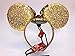 Magic Mouse Ears Headband, Rainbow Mouse Ears Headbands for Girls Adults Birthday Costume Party (Golden Ear with Leopard Print)