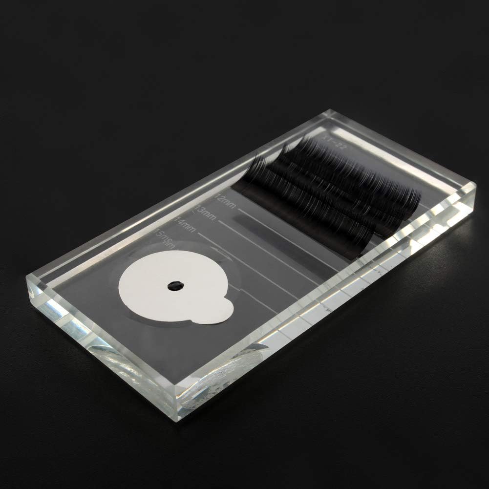 LIDDY Crystal Glass False Lashes Adhesive Glue Pallet Holder for Eyelash Extensions 4'' x 2'' x 0.4''