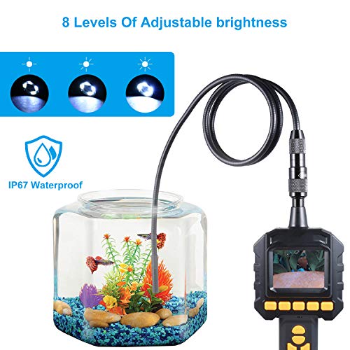 Borescope Inspection Camera, Dericam Endoscope Camera with Record Video and Take Photo, IP67 Waterproof Industrial Endoscope Batteries Included