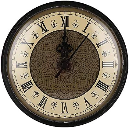 haolinhua 130mm Clock Quartz Movement Insert Roman Numeral White Face Black Trim DIY Clock Accessories Practical Clock Essential Tools
