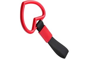 DSKOIPH 1 PC Heart JDM Tsurikawa Hang Ring Subway Train Bus Handle Hand Strap Drift for Car (Heart: Red/Black)