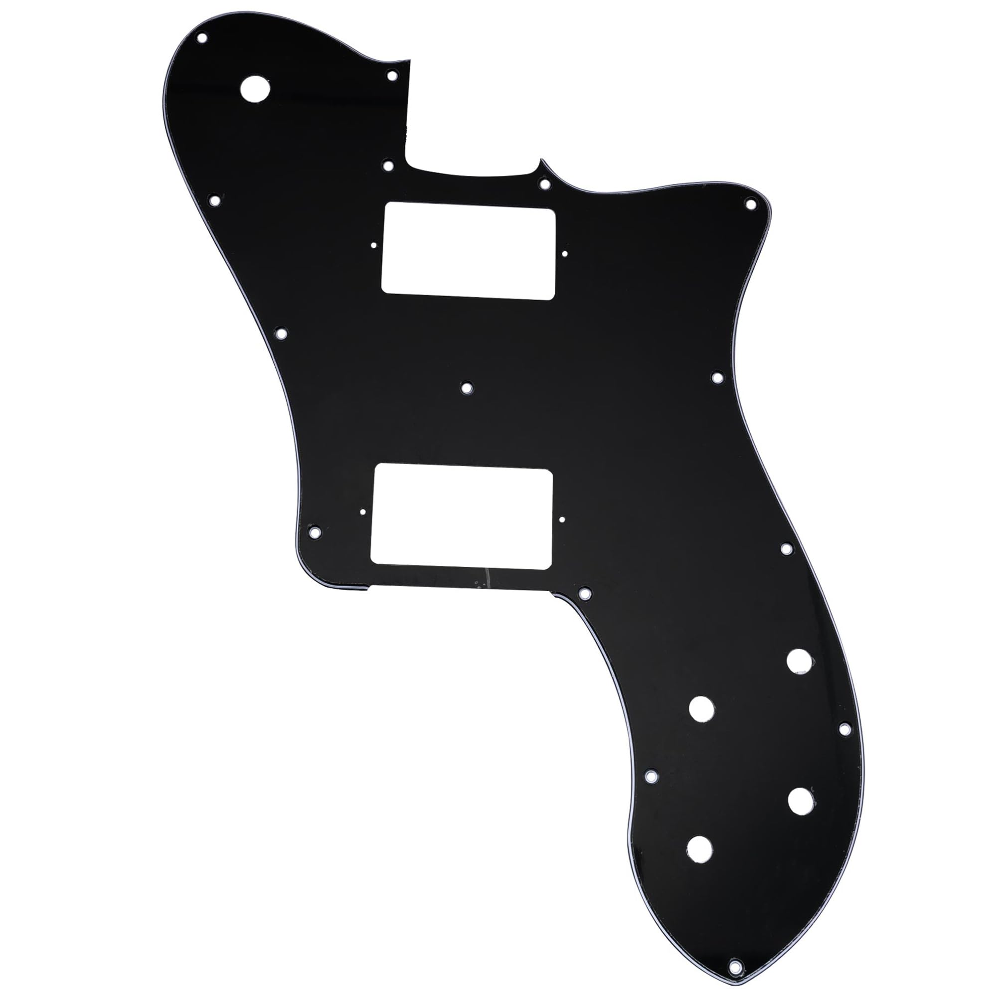 Musiclily Pro 15 Holes Covered HH Guitar Pickguard for Mexico Fender 72 Tele Deluxe Style Electric Guitar, 3ply Black