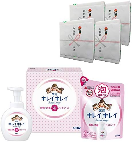 【４個セット・メーカー包装＆のし文字入れ】ライオン キレイキレイギフトセット LBB-8E 泡ハンドソープ 本体250ml+詰替200ml 殺菌+消毒 引越し挨拶 記念品 御礼