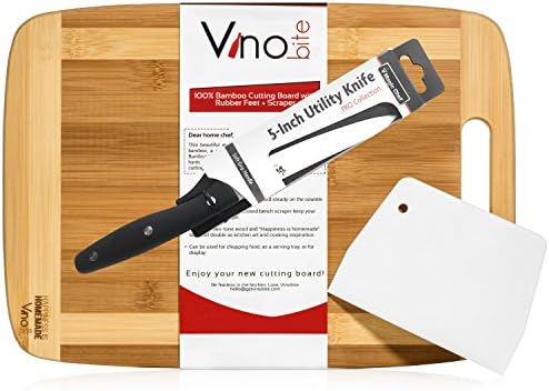 5-inch Kitchen Utility Knife and Bamboo Cutting Board Set
