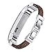For Fitbit Alta Bands, bayite Leather Bands Adjustable Metal Buckle Stone Pattern Brown Small 5.5