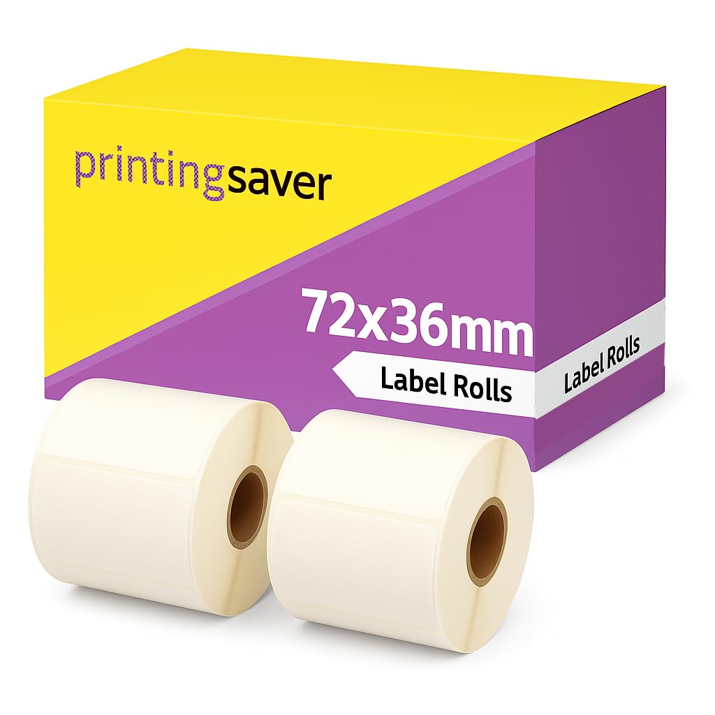 2 Compatible Rolls 72mm x 36mm White Direct Thermal Labels for Zebra GK420d GK420t GC420d GX420d GX420t GC420t GX430t GT800 LP2844 TLP 2844 Citizen CL-S521 CL-S621 CL-S631 (1000 Labels per Roll)