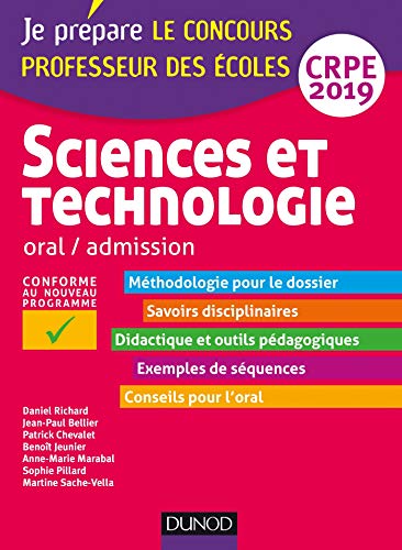 Sciences et technologie oral/admission : Professeur des écoles CRPE by Collectif