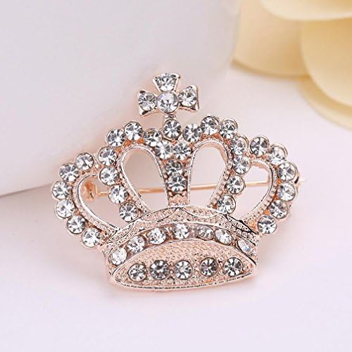 Jarsh Women Crown Rhinestone Crystal Brooches Pearl Scarf Buckle Charm Jewelry Accessories