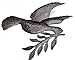 Dove of Peace, Symbol of Tranquility, Carrying an Olive Branch, Wall Hanging Birds, Fall Home Decor Handmade in Haiti from Recycled Steel Barrels, 17 X 17.5 Inches