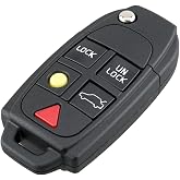 5-Button Key Fob Shell LQNP2T-APU for Volvo S60 S80 XC90 | For Volvo S60 2004-2009; S80 2004-2006; V70 2004-2008; XC70 2004-2007; XC90 2004-2014; Empty shell only