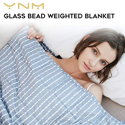 YnM Weighted Blanket (15 lbs, 48''x72'', Twin Size) for People Weigh