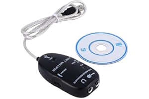 Guitar to USB Interface Cable Link Audio Adapter,Electric Guitar to USB Interface Link Cable for PC Recording