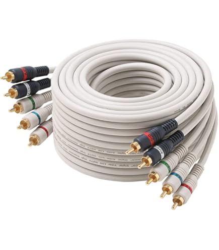 Amazon.com: 6' FT 5-RCA Component AV Cable Python HDTV Ivory