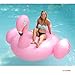 Giant Luxury Inflatable Pink Flamingo Pool Float - Includes Pump - Jumbo Pool Toy Floatie Raft