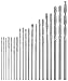 Drixet Diamond High Speed Steel (HSS) Twist Drill Bit Set - 20 Heavy Duty Twisted Bits, Metric Sized Micro Bits for Drilling Small Tiny Holes in Wood, Soft Metal, Plastic, Jewelry