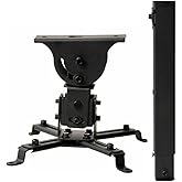 VideoSecu Flat Vaulted Ceiling Projector Mount LCD DLP Bracket with Adjustable Height Rotating Swivel Arm One Piece PJ2B 1C9