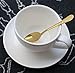 Huayoung 6-pcs Demitasse Espresso Spoons Gold Stainless Steel Mini Tea Coffee Spoons-4.7” Long