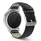Gear S2 Classic / Gear Sport Watch Band, MoKo Premium Soft Genuine Leather Crocodile Pattern Replacement Strap for Samsung Gear S2 Classic SM-R732 / R735 / Gear Sport SM-R600 Smart Watch, BLACK