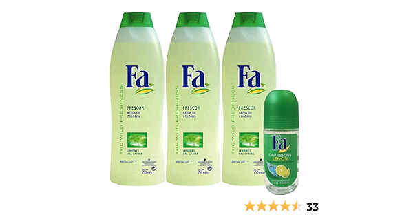 3 botellas FA Colonia Caribe Cal 25,4 onza con 1,7 onza Roll On Deodorant :  Belleza y Cuidado Personal - Amazon.com