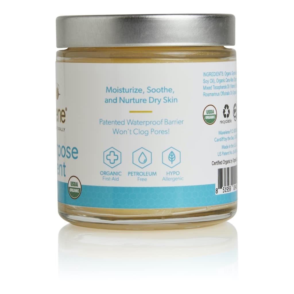 Waxelene Original Aerated Balm, Travel Jar, Organic Multipurpose Ointment the Petroleum Jelly Alternative Eczema Dry Sensitive Skin Face Moisturizer