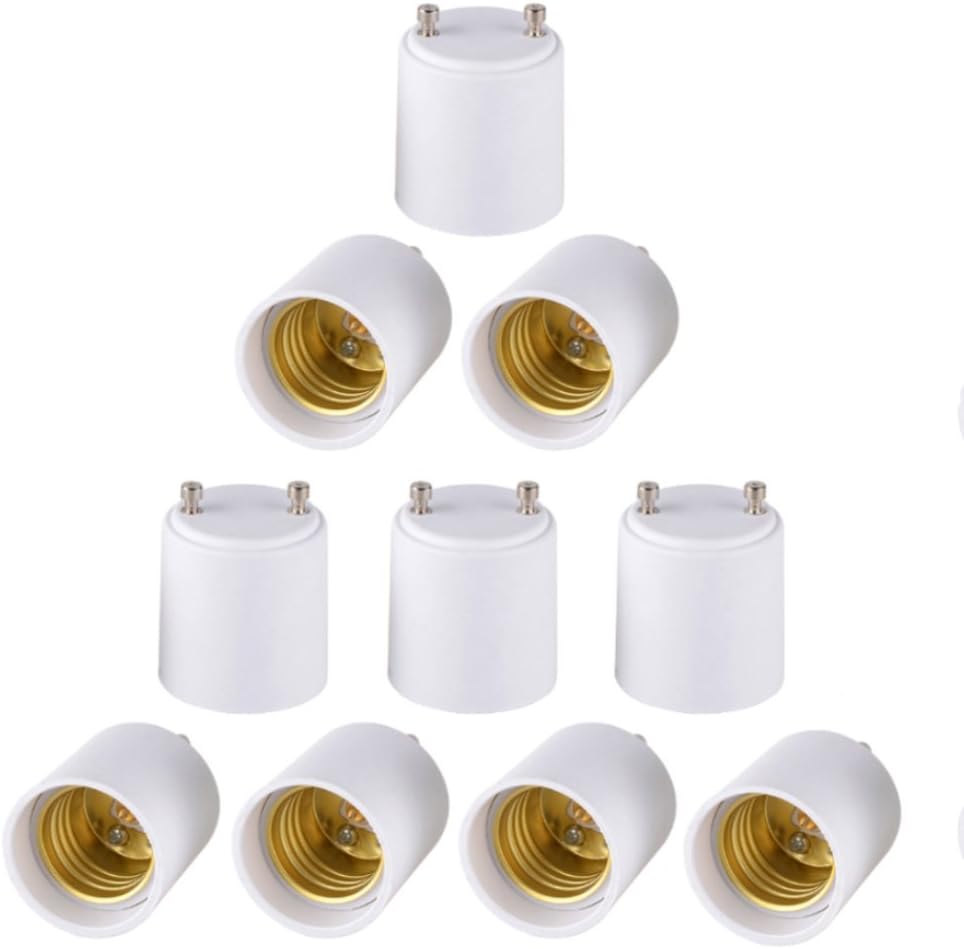 Onite 10pcs GU24 to E26 E27 Adapter for LED Bulb, Converts your Pin Base Fixture to Standard Screw-in Lamp Socket