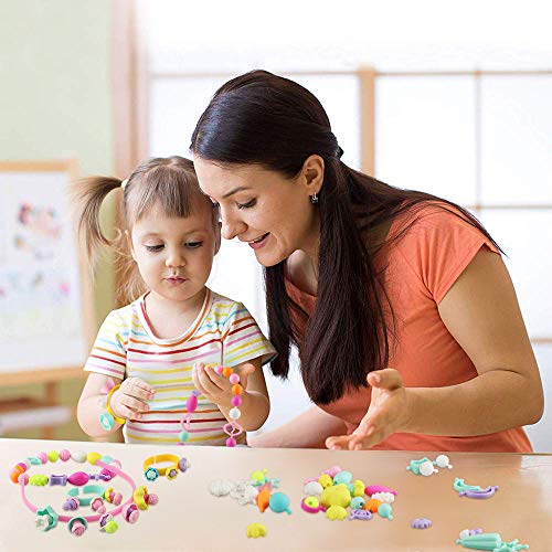 Little Girls Toys for Age 3 4 5 6 Pop Beads 600 Pcs Jewelry Making Gifts Arts and Crafts for Kids Necklace and Bracelet and Ring Creativity DIY Set