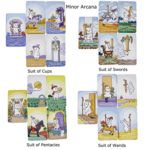 mrdiyshisha Chubby Bun Tarot Deck (Version 2), 79 Adorable Tarot Cards for Beginners, Pocket Size (4.05