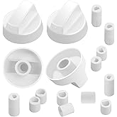 puxyblue 𝟮𝟬𝟮𝟲 𝙐𝙥𝙜𝙧𝙖𝙙𝙚𝙙 Universal White Control Knobs 4-Pack with 12 Adapters Compatible for Oven/Stove/Range Widely Used (1year Return and Exchange Service)