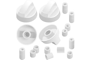 puxyblue 𝟮𝟬𝟮𝟱 𝙐𝙥𝙜𝙧𝙖𝙙𝙚𝙙 Universal White Control Knobs 4-Pack with 12 Adapters Compatible for Oven/Stove/Range Widely Used (1year Free Return and Exchange Service)