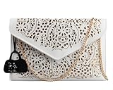 Hynes Eagle Faux Leather Hollow Envelope Bag Summer Clutch Purse