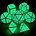 Haxtec Glow in The Dark Glowing Green Silver Metal Dice Set W/Dragon Dice Bag D&D for RPG Games DND Gifts Compatible with Dungeons and Dragons