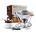 TECHO Resuable Pour Over Coffee Filters Stainless Steel Cone Drip Coffee Maker With Stand Spoon Brush