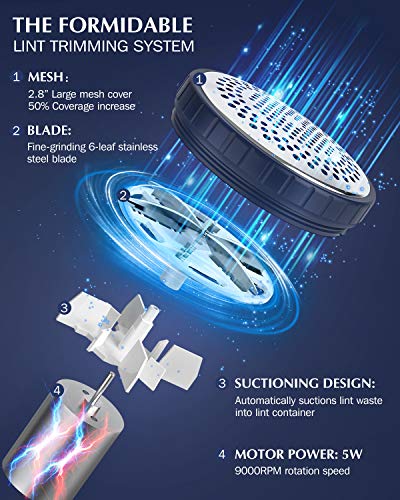 BEAUTURAL Portable Fabric Shaver and Lint Remover with 2-Speeds, Adjustable Shave Height, Dual Protection for Your Clothes, Quickly and Effectively Remove Fluff, Lint, and Bobbles (Upgraded)