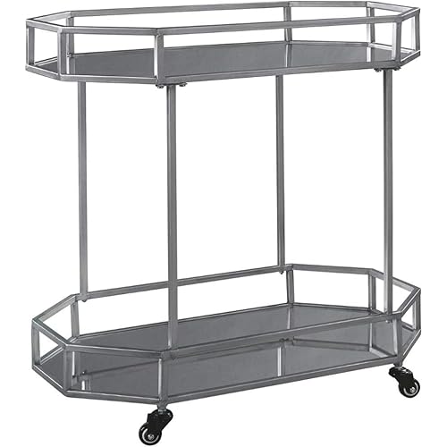 Ashley Furniture Signature Design - Kadinburg Bar Cart - Silver Finish